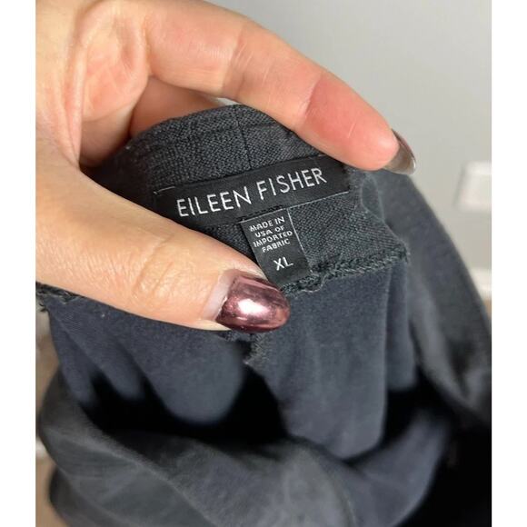 Eileen Fisher Black Stretch Ankle Pants Viscose Blend Pull On Gray Size XL Women - Picture 3 of 7